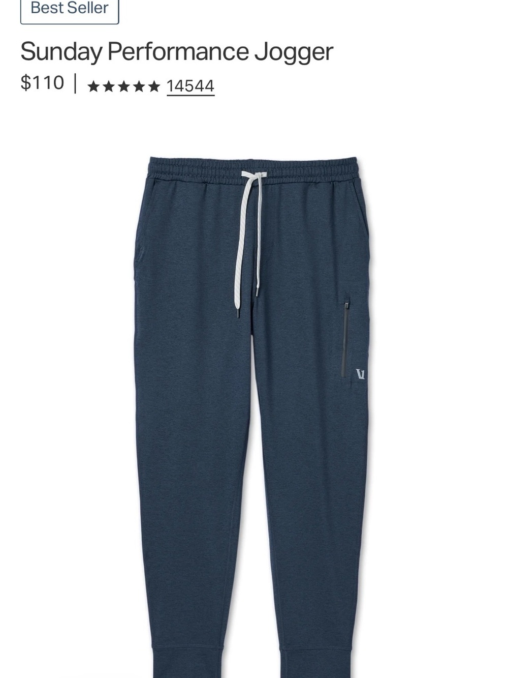 Vuori Men’s Sunday Performance Jogger in Ink Colorway
